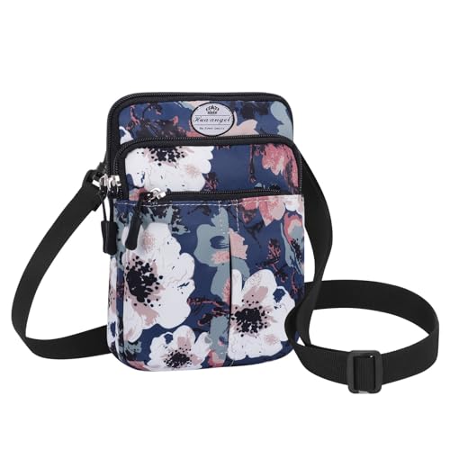 HUA ANGEL Mini Umhängetaschen kleine Handytaschen für Damen und Herren Sport Bauchtasche stylish hüfttasche mit Reißverschluss wasserdicht Stoff Gürteltasche mit vielen Fächern Für Reisen von HUA ANGEL