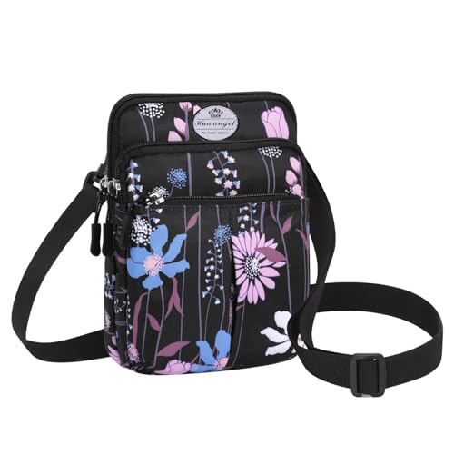 HUA ANGEL Mini Umhängetaschen kleine Handytaschen für Damen und Herren Sport Bauchtasche stylish hüfttasche mit Reißverschluss wasserdicht Stoff Gürteltasche mit vielen Fächern Für Reisen von HUA ANGEL