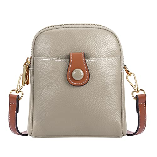 HUA ANGEL Mode Damen Schultertasche mit Geldbörse Leder Umhängetasche Handy Leicht Damen Telefon Brieftasche Handytasche mit Doppelter Reißverschluss für Kausales Reisen Täglichen Leben von HUA ANGEL