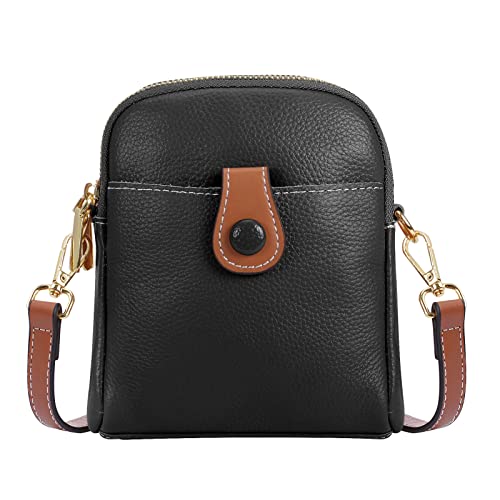 HUA ANGEL Mode Damen Schultertasche mit Geldbörse Leder Umhängetasche Handy Leicht Damen Telefon Brieftasche Handytasche mit Doppelter Reißverschluss für Kausales Reisen Täglichen Leben von HUA ANGEL