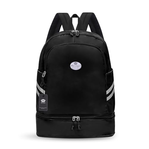 HUA ANGEL Rucksack Damen GroßE KapazitäT Faltbarer Ein Wochenende Sportrucksack Mit Schuhfach Und Nassfach FüR Reise Schwimm Training Beach Yoga Aus Nylon Leichter Wasserdichter Outdoor von HUA ANGEL