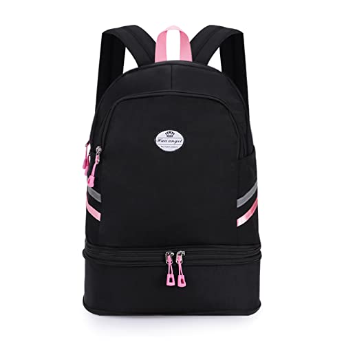 HUA ANGEL Rucksack Damen GroßE KapazitäT Faltbarer Ein Wochenende Sportrucksack Mit Schuhfach Und Nassfach FüR Reise Schwimm Training Beach Yoga Aus Nylon Leichter Wasserdichter Outdoor von HUA ANGEL