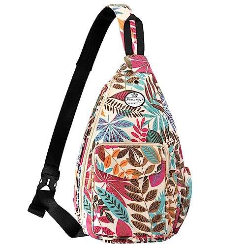 HUA ANGEL Stylisch Brusttasche Crossbody Bag Leichter Rucksack Damen Heren Wasserdicht Sling Bag Brusttasche UmhäNgetasche Mit Flaschenfach FüR Reisen Sportlich Wandern von HUA ANGEL