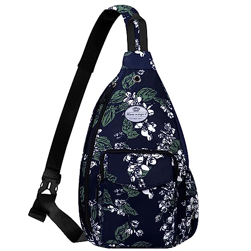 HUA ANGEL Stylisch Brusttasche Crossbody Bag Leichter Blumenmuster Rucksack Damen Wasserdicht Klein Sling Bag Brusttasche UmhäNgetasche Damen Mit Flaschenfach FüR Reisen Sportlich Wandern von HUA ANGEL