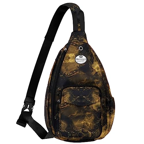 HUA ANGEL Stylisch Brusttasche Crossbody Bag Leichter Blumenmuster Rucksack Damen Wasserdicht Klein Sling Bag Brusttasche UmhäNgetasche Damen Mit Flaschenfach FüR Reisen Sportlich Wandern von HUA ANGEL