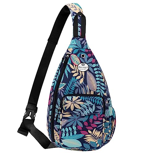 HUA ANGEL Stylisch Brusttasche Crossbody Bag Leichter Rucksack Damen Heren Wasserdicht Sling Bag Brusttasche UmhäNgetasche Mit Flaschenfach FüR Reisen Sportlich Wandern von HUA ANGEL