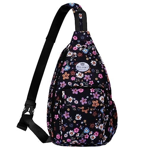 HUA ANGEL Stylisch Brusttasche Crossbody Bag Leichter Rucksack Damen Heren Wasserdicht Sling Bag Brusttasche UmhäNgetasche Mit Flaschenfach FüR Reisen Sportlich Wandern von HUA ANGEL
