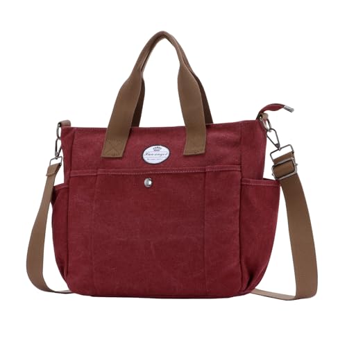 HUA ANGEL Stylische Damentaschen Umhängetasche Canvas Tragetasche für Frauen mit mehreren Taschen und Schultergurt Handtasche Damen für Arbeit Shopper Sportliche Everyday HUA ANGEL Stylische Damentaschen Umhängetasche Canvas Tragetasche für Frauen mit mehreren Taschen und Schultergurt Handtasche Damen für Arbeit Shopper Sportliche Everyday von HUA ANGEL