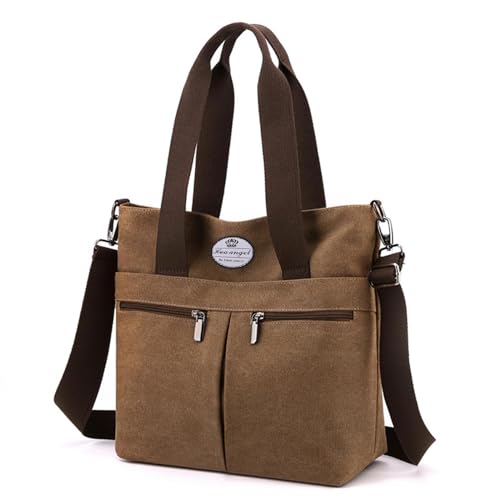 HUA ANGEL Vintage Canvas Damen Handtasche Schultertasche Crossbody Mittelgroß Vintage UmhäNgetasche Mit Vielen FäChern FüR Die Arbeiten Sportlich Shopping HUA ANGEL Vintage Canvas Damen Handtasche Schultertasche Crossbody Mittelgroß Vintage UmhäNgetasche Mit Vielen FäChern FüR Die Arbeiten Sportlich Shopping von HUA ANGEL