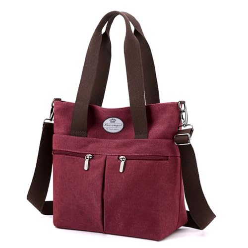 HUA ANGEL Vintage Canvas Damen Handtasche Schultertasche Crossbody Mittelgroß Vintage UmhäNgetasche Mit Vielen FäChern FüR Die Arbeiten Sportlich Shopping HUA ANGEL Vintage Canvas Damen Handtasche Schultertasche Crossbody Mittelgroß Vintage UmhäNgetasche Mit Vielen FäChern FüR Die Arbeiten Sportlich Shopping von HUA ANGEL