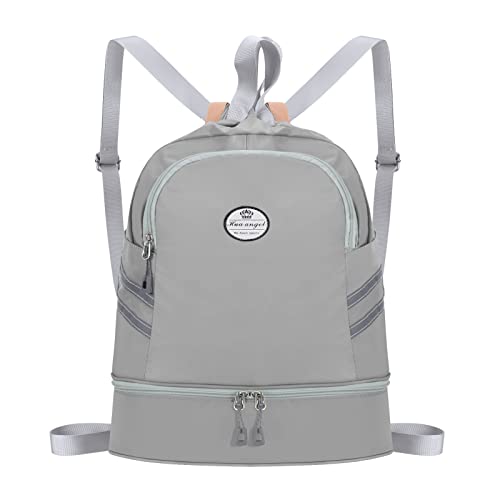 HUA ANGEL Wasserdicht Turnbeutel Kordelzug Rucksack Sporttasche Groß Rucksack Kordelzug Tagesrucksack mit Schuhfach für Damen Herren Alltag Outdoor Freizeit Yoga Schule Strand Schwimmen Wandern von HUA ANGEL