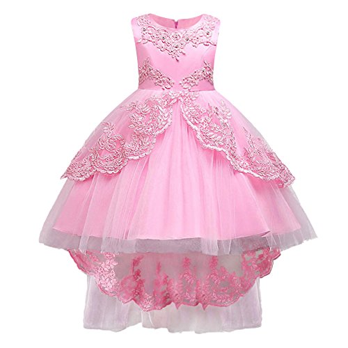 HUAANIUE Kind Baby Blumenmädchenkleid Hochzeits Festzug Kleid Maedchen Prinzessin Kleid, 170, Rosa von HUAANIUE