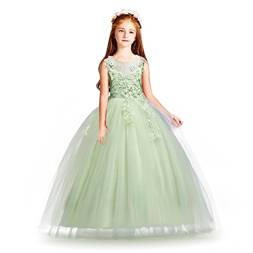 HUAANIUE Kinder Baby Mori Mädchen Kleid Blumenmädchen Kleid Abendkleid Kinderkleidung von HUAANIUE