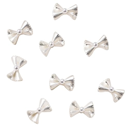 50 x French Bow Bowknot Nägel Kunstbedarf Legierung Nägel Kunst Dekorationen für Frauen und Mädchen von HUAANYA