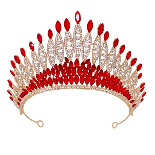 Braut Kopfbedeckung Mit Schimmernden Strasssteinen Farbenfrohe Kristalle Tiaras Für Hochzeiten Und Partys Elegantes Frauenhaarstück von HUAANYA