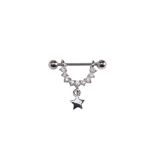 Einzigartige U Förmige Star Dangle Ohrringe Zart U Fünft Fünf Spitze Sternohrstollen Mit Diamantverzierung Für Frauen von HUAANYA