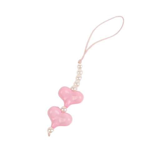 HUAANYA Bag Ornament Telefon Charme Handgefertigtes Herz Telefon Anhänger Buntes Telefon Schmuck Acrylmaterial Für Frau Mädchen Teenager von HUAANYA