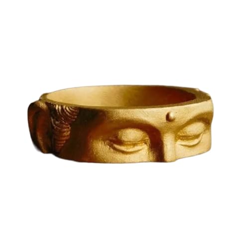 HUAANYA Buddhas Halb Gesichtsgeformte Ringe Verstellbare Offene Ringe Fingerringe Dekoration Elegantes Schmuckzubehör Für Partys von HUAANYA