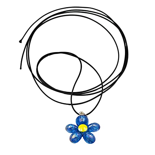 HUAANYA Charmanter Acrylblüte Anhänger Halskette Modische Klavikuläre Kette Statement Halsketten Charmschlangeblatt Kette Choker von HUAANYA