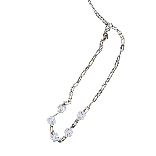 HUAANYA Einfache Gänseblümchenblume Halskette Elegante Metallkette Choker Temperament Halskette Statement Schmuck Mode Neck Kette von HUAANYA