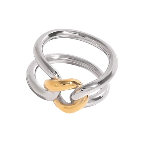 HUAANYA Elegante Modeschmuckringe Edelstahl Textur Moderner Unisex Schmuck Alltagsbekleidung Ringe Perfekt Für Jeden Anlass von HUAANYA