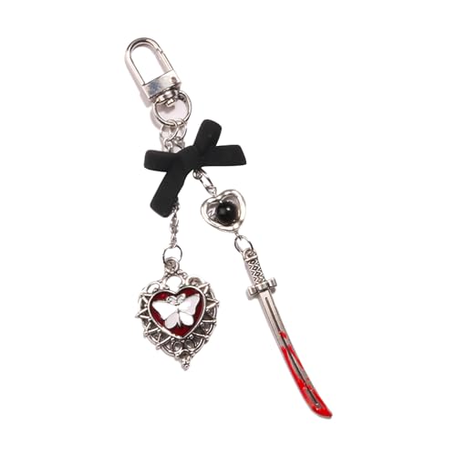 HUAANYA Elegantes Telefon Charme Gothic Heart Schlüsselbund Anhänger Modische Telefon Lanyard Legierung Acrylmaterial Für Party Daily Wear Mode Lanyard von HUAANYA