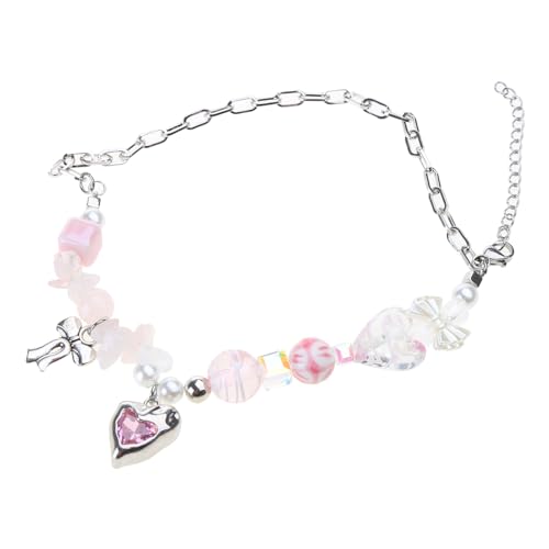 HUAANYA Handgewebte Bowknot Armbänder Beach Farbe Acrylperlen Herz Halskette Halskette Für Frauen Geeignet HUAANYA Handgewebte Bowknot Armbänder Beach Farbe Acrylperlen Herz Halskette Halskette Für Frauen Geeignet von HUAANYA