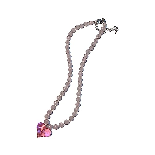 HUAANYA Hochwertige Kristallperlen Halskette Love Heart Halskette Handgefertigt Böhmische Samen Perlen Halskette Klavieric Halskette von HUAANYA