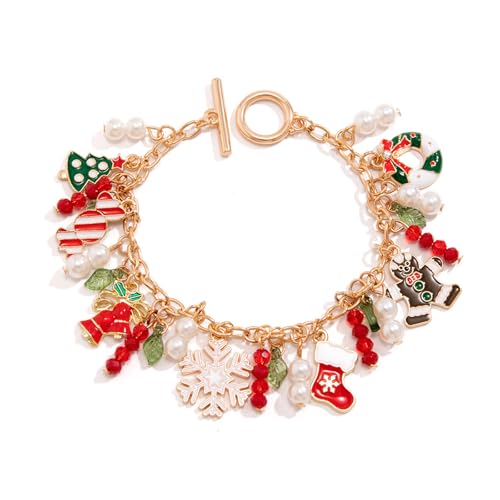 HUAANYA Multi Color Weihnachtsarmbänder Accessoire Mit Festivalanhänger Wie Bäume Und Glocken Perfekt Für Saisonale Kleidung von HUAANYA