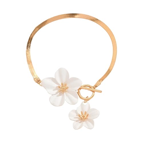 HUAANYA Stilvoller Blumen Knöchelschmuck Sichern Verstellbare Verschluss Eisenkette Für Lässige Outfits Festivals Geschenke Für Liebhaber Blumenverstellbare Knöchelkette von HUAANYA