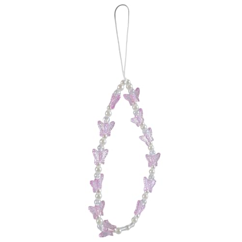 HUAANYA Telefongurt Telefon Charme Keychain Schmetterling Und Perlenschlüsselkette Für Frauen Mädchen Halloween Handgefertigte Schmuckverzierung von HUAANYA