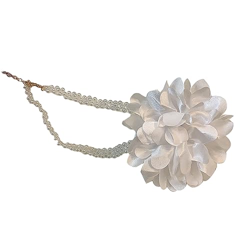 HUAANYA Vintage Charme Anhänger Halskette Perlen Hals Schmuck Elegante Blumenheißer Perlen Hals Schmuck Geschenk Für Frauen Teenager Mädchen Mädchen von HUAANYA