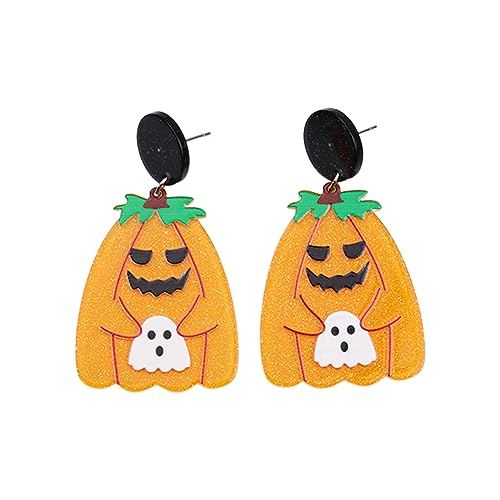 Halloween Acrylohrringe Spirit Kürbisschädel Dangle Ohrringe Einfacher Tropfen Ohrringe Statement Schmuck Für Frauen von HUAANYA
