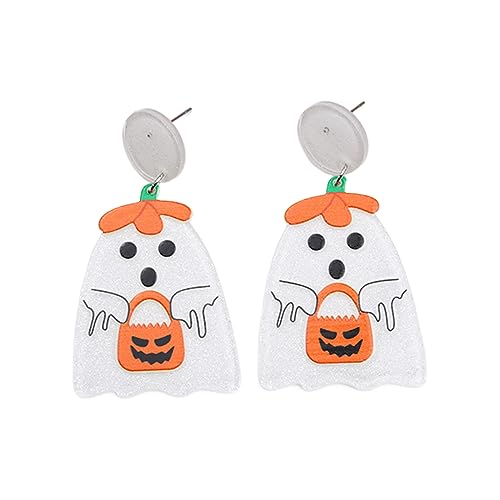 Halloween Acrylohrringe Spirit Kürbisschädel Dangle Ohrringe Einfacher Tropfen Ohrringe Statement Schmuck Für Frauen von HUAANYA