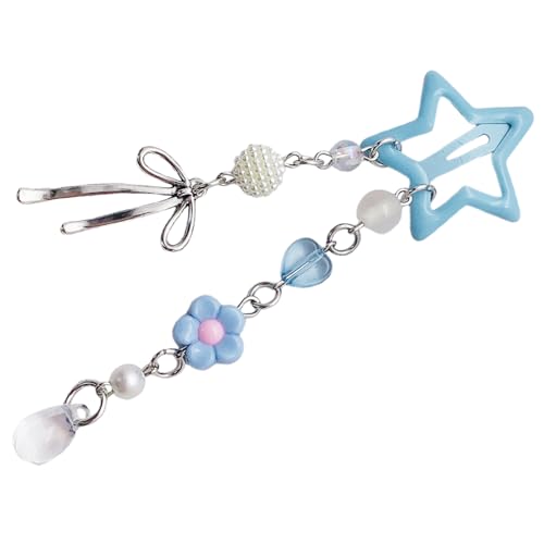 Leichtes Acrylsternhaarclip Eleganter Sternhaarclip Mit Bowknot Perle Verstärkt Ihren Look Mit Einer Süßen Stimmung von HUAANYA