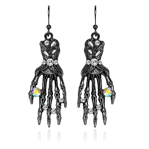 Punk Pumpkin Head Ohrhook Schädel Hand Hand Fledermaus Fledermaus Dangle Ohrringe Halloween Kostümzubehör Hip Hop Rock Schmuck Schmuck von HUAANYA