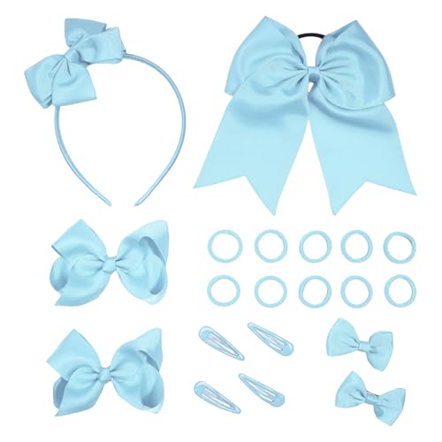Schulhaarzubehör Set Uniform Haarbögen Stirnbandklammern Haarbindungen Curly Korker Bögen Für Kleine Kleinkindschule Mädchen Uniform Haarzubehör von HUAANYA