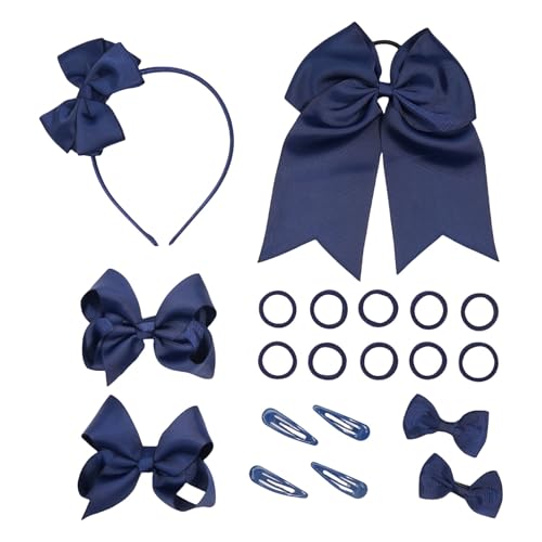 Schulhaarzubehör Set Uniform Haarbögen Stirnbandklammern Haarbindungen Curly Korker Bögen Für Kleine Kleinkindschule Mädchen Uniform Haarzubehör von HUAANYA