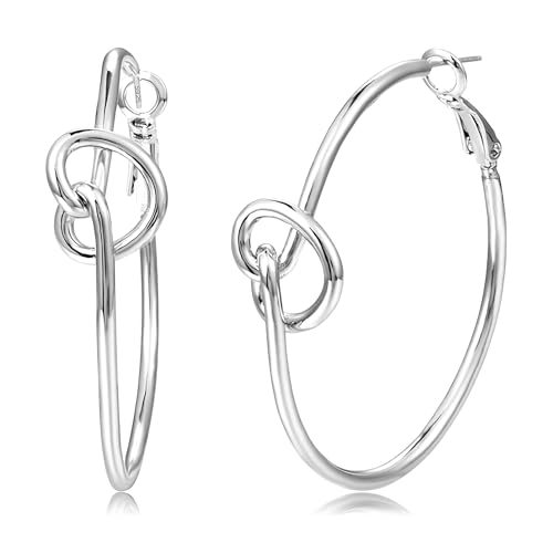 HUABOLA CALYN 925 Sterling Silber Ohrringe für Frauen - Ultraleichte Herz-Reifen-Mittelgroß, Hypoallergene Silber Creolen von HUABOLA CALYN