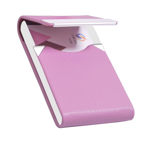 HUAHAITGCH Visitenkartenetui mit ultradünnem Design, Visitenkartenetui aus hochwertigem PU-Leder, Anzugtasche, Metall-Kartenhalter für Damen/Herren, professioneller Namenskartenhalter mit HUAHAITGCH Visitenkartenetui mit ultradünnem Design, Visitenkartenetui aus hochwertigem PU-Leder, Anzugtasche, Metall-Kartenhalter für Damen/Herren, professioneller Namenskartenhalter mit von HUAHAITGCH