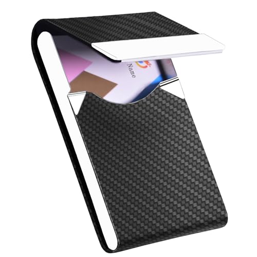 HUAHAITGCH Visitenkartenetui mit ultradünnem Design, Visitenkartenetui aus hochwertigem PU-Leder, Anzugtasche, Metall-Kartenhalter für Damen/Herren, professioneller Namenskartenhalter mit HUAHAITGCH Visitenkartenetui mit ultradünnem Design, Visitenkartenetui aus hochwertigem PU-Leder, Anzugtasche, Metall-Kartenhalter für Damen/Herren, professioneller Namenskartenhalter mit von HUAHAITGCH