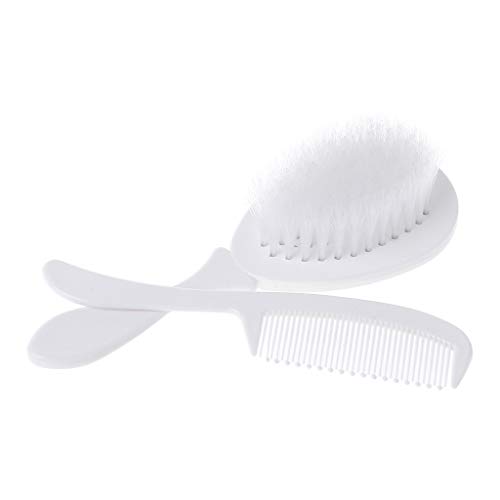Baby-Kammbürste, Pflegebedarf, Baden, Waschen, Haare, weiche Borsten, runde Spitze, sicher für Kopfmassage, professionelle Groo von HUAJINGKEJI