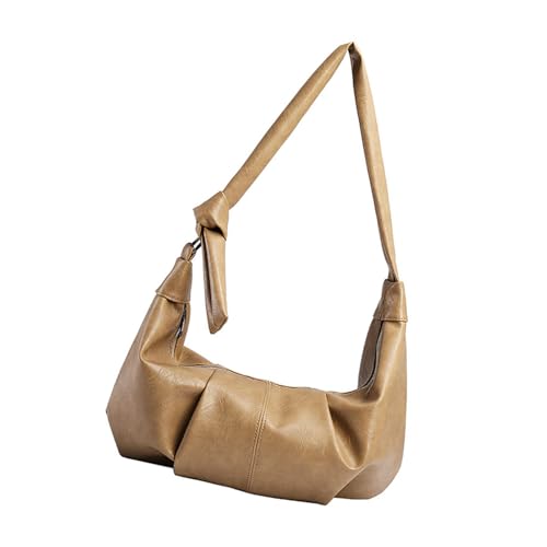 Damen Pendlertasche, stilvolle Knödel, einfache Schulter, PU-Leder, Pendeln, modische Umhängetasche für den täglichen Gebrauch, große Kapazität, Schultertasche, einfache Knödel, Retro-Crossbody von HUAJINGKEJI
