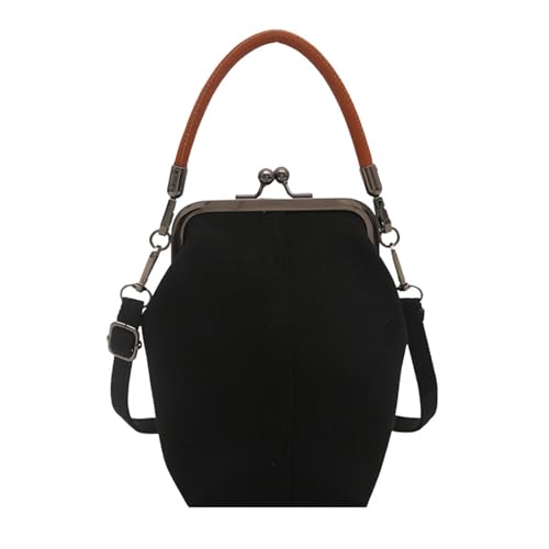 Damentasche Kiss Crossbody Trendy Schulter Handy Top Griff Handtasche Denims Messenger für den täglichen Gebrauch Frauen Crossbody Kiss Shoulder Daily Handtasche Denim Pendeln, Schwarz , One Size von HUAJINGKEJI