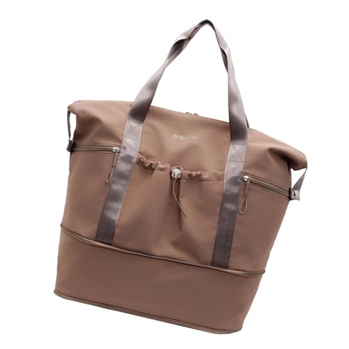 Erweiterbare Reisetasche, ergonomische Trainingshandtasche, praktische erweiterbare Aufbewahrung, wasserdichte Tasche für Sport, Outdoor, Turnbeutel, khaki, Mass Beauty von HUAJINGKEJI