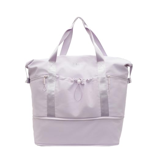 Erweiterbare Reisetasche, ergonomische Trainingshandtasche, praktische erweiterbare Aufbewahrung, wasserdichte Tasche für Sport, Outdoor, Turnbeutel, violett, Mass Beauty von HUAJINGKEJI