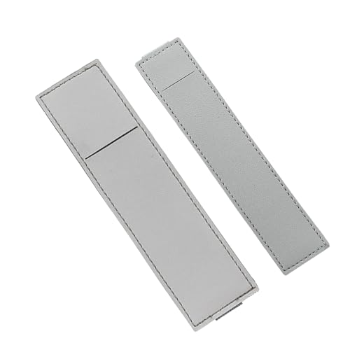 HUAJINGKEJI 2 x Leder-Federmäppchen mit verstellbaren elastischen Bändern, Notizbuch, Federmäppchen für Hardcover, Tagebuch, Ordner, Stiftaufbewahrungsband, grau von HUAJINGKEJI