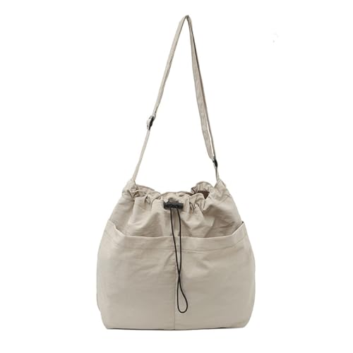 HUAJINGKEJI Ästhetische Feste Farbe Leinwand Crossbody Bag Leichtes Kapazitätsklang Schulterhandtasche Für Lässige Schulschulter von HUAJINGKEJI