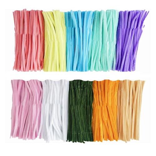 HUAJINGKEJI Chenille-Stiele für Kinder, Spielzeug, Kunstbedarf, bunt, flauschig, weich, biegsam, 100 Stück von HUAJINGKEJI