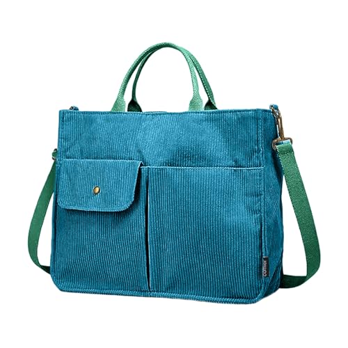 HUAJINGKEJI Cord Handtasche Geräumige Umhängetasche Mit Verstellbaren Gurten Große Kapazität Handtasche Geeignet Für Die Arbeitsschule Und Reise Umhängetasche von HUAJINGKEJI